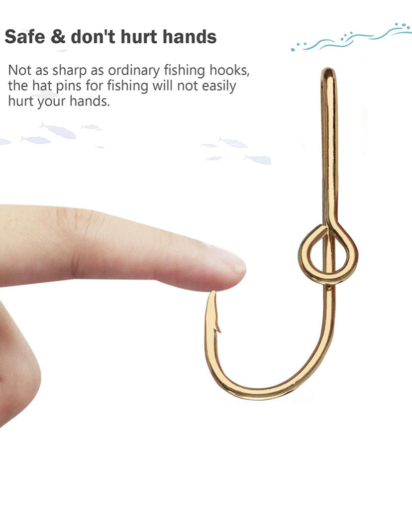 5pcs Fish Hook Hat Pins High carbon steel